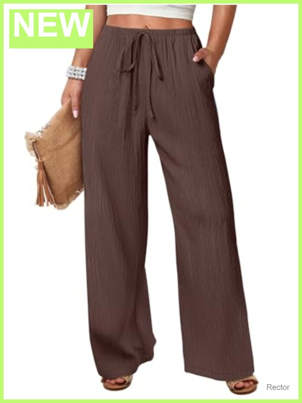 Casual Flowy Elastic Waist Palazzo Pants